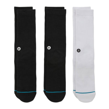 Stance Icon Socks 3 PACK - Black/White - Pretend Supply Co.