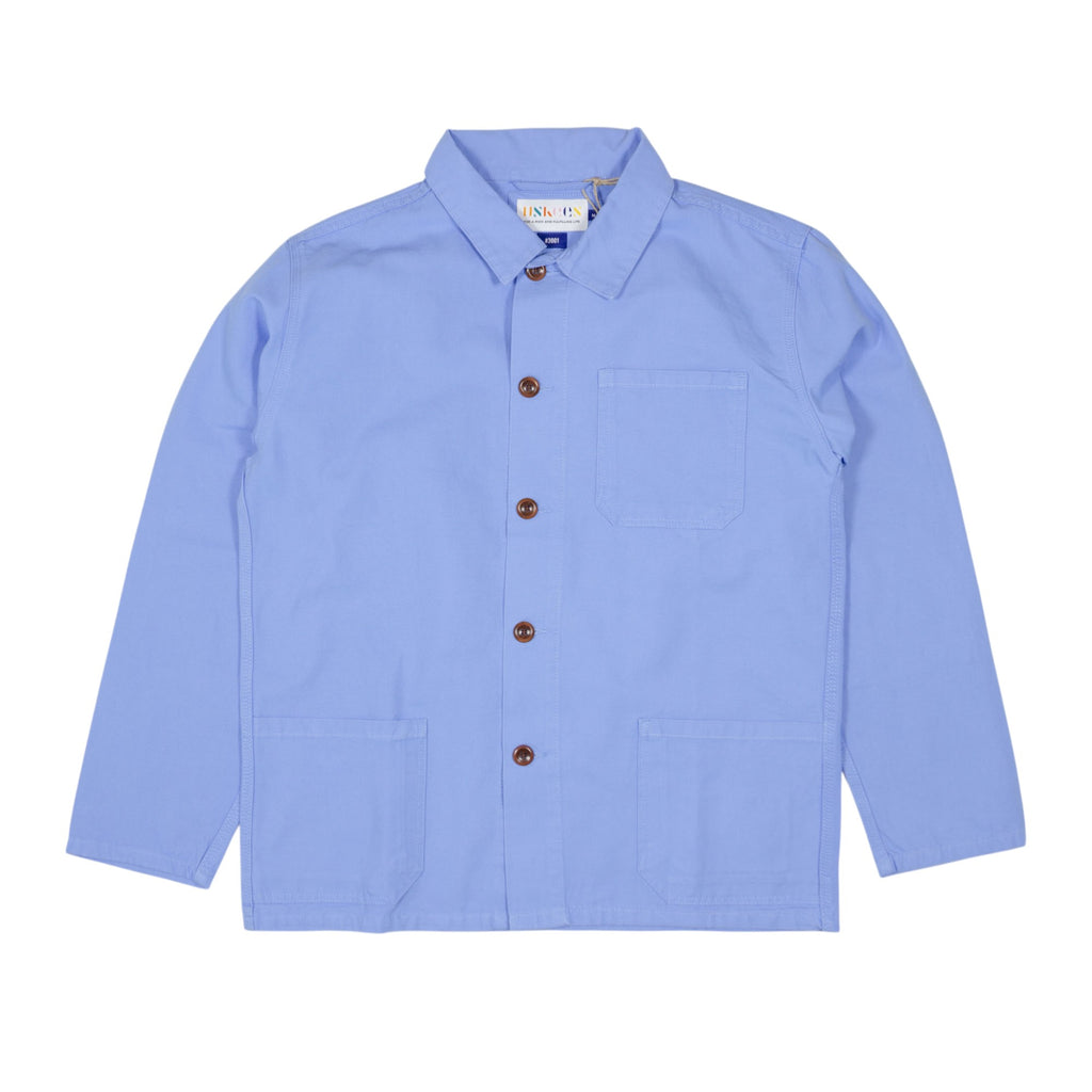 Uskees 3001 Buttoned Overshirt Jacket - Powder Blue