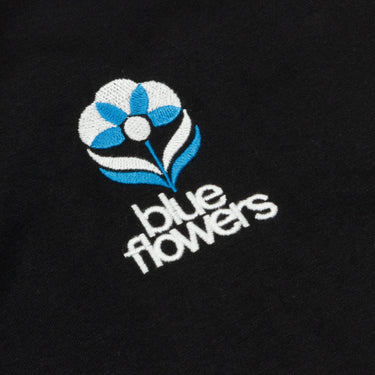 Blue Flowers Flower T-Shirt - Black - Pretend Supply Co.