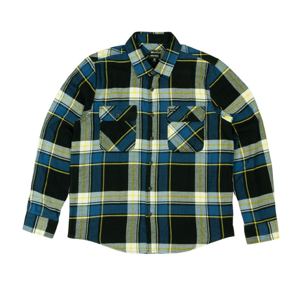 Brixton Bowery Long Sleeved Shirt - Joe Blue Plaid - Pretend Supply Co.