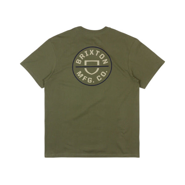 Brixton Crest II T-Shirt - Ivy Green/Sand/Navy - Pretend Supply Co.