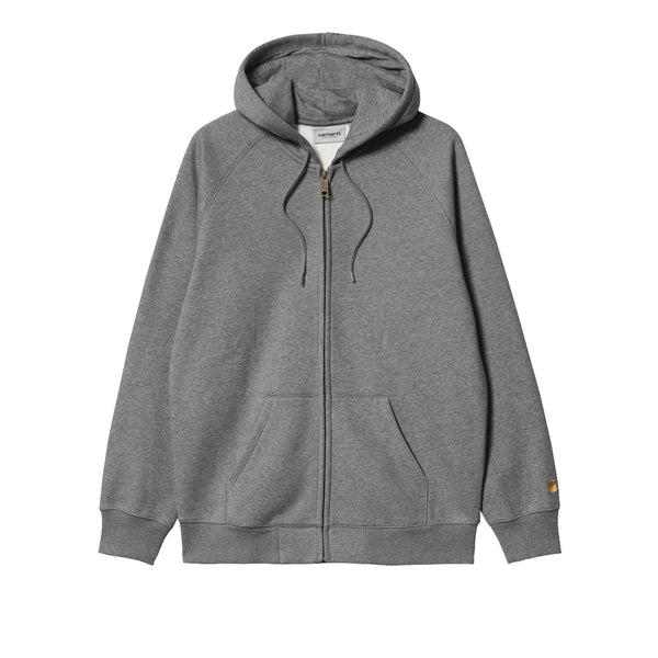 Carhartt WIP Hooded Chase Zip Sweatshirt - Dark Heather/Gold - Pretend Supply Co.