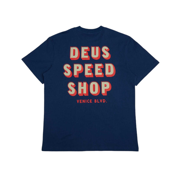 Deus Ex Machina Gaucho T-Shirt - Mechanic Blue - Pretend Supply Co.