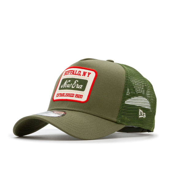 New Era Patch Trucker Cap - Olive - Pretend Supply Co.