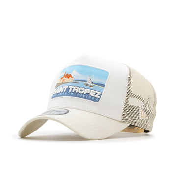 New Era Summer Saint Tropez A-Frame Trucker Cap - Cream - Pretend Supply Co.
