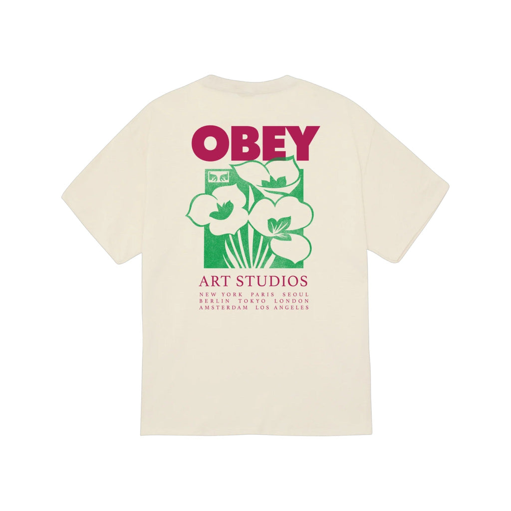 Obey Art Studio Flowers T-Shirt - Cream - Pretend Supply Co.
