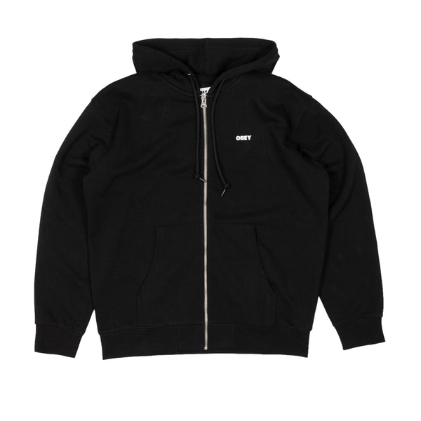 Obey Bold Zip Hooded Sweatshirt - Black - Pretend Supply Co.