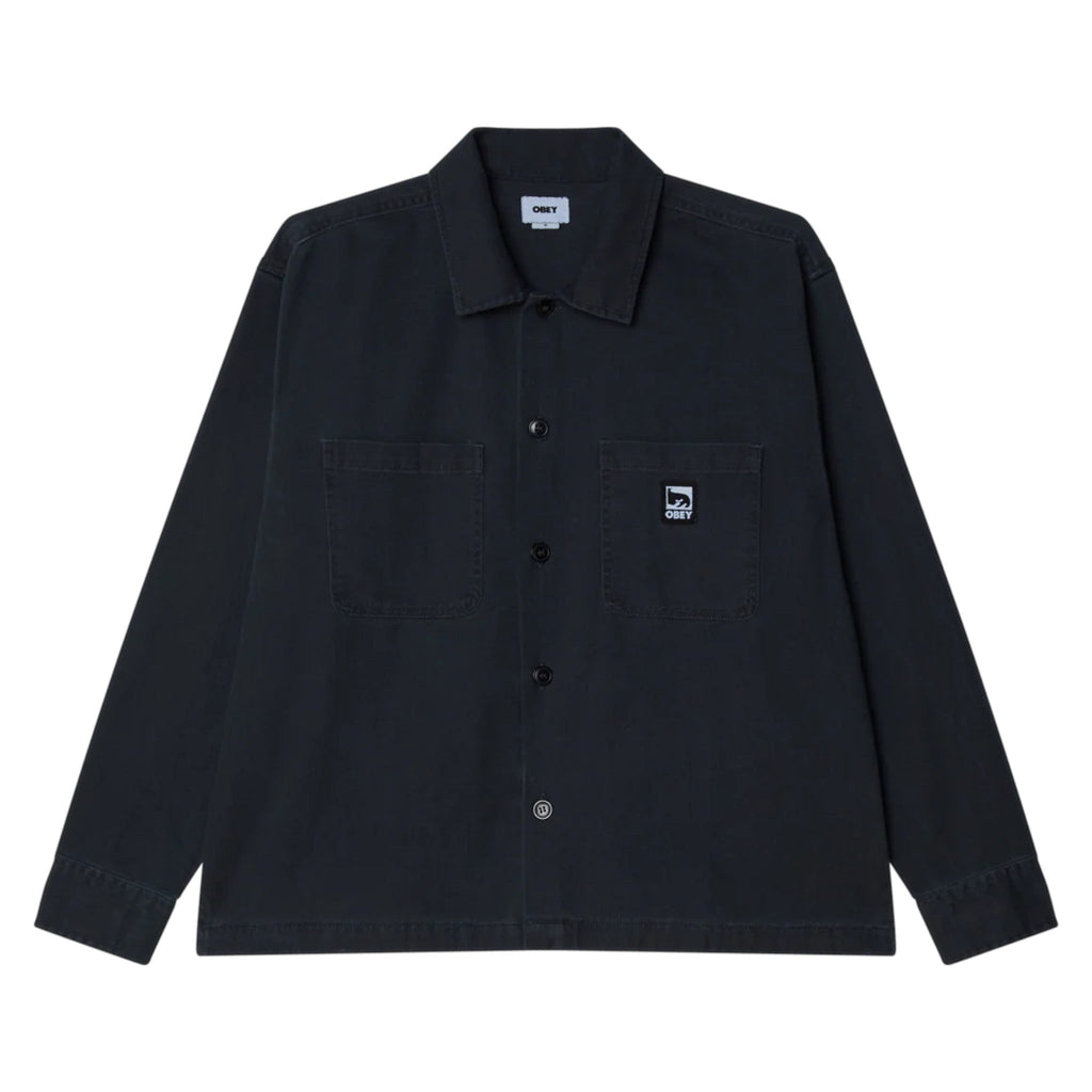 Obey Harvey Shirt Jacket - Black Faded Wash - Pretend Supply Co.