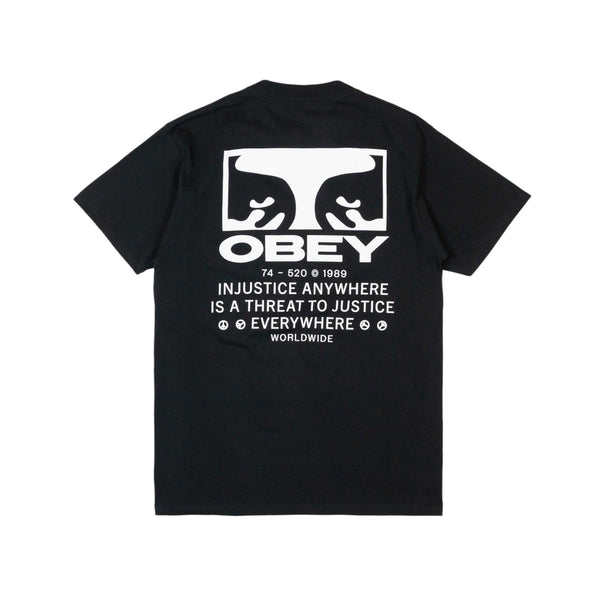 Obey Justice Everywhere T-Shirt - Black - Pretend Supply Co.