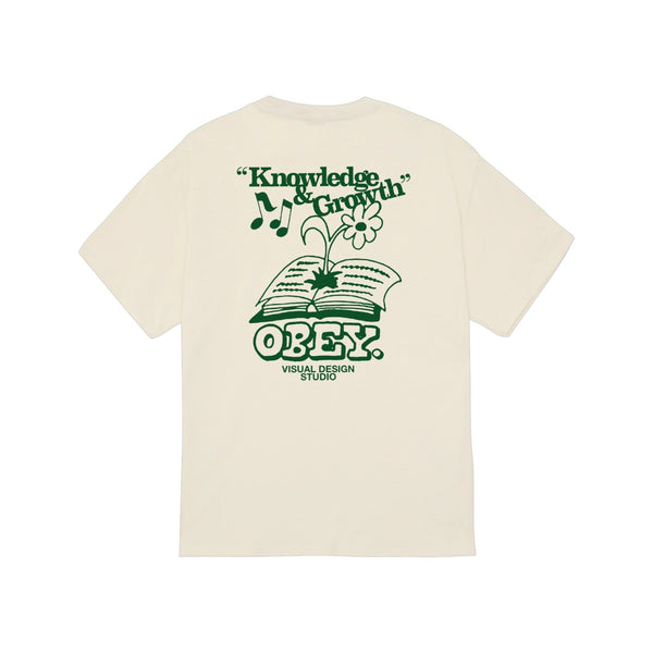 Obey Knowledge and Growth T-Shirt - Cream - Pretend Supply Co.