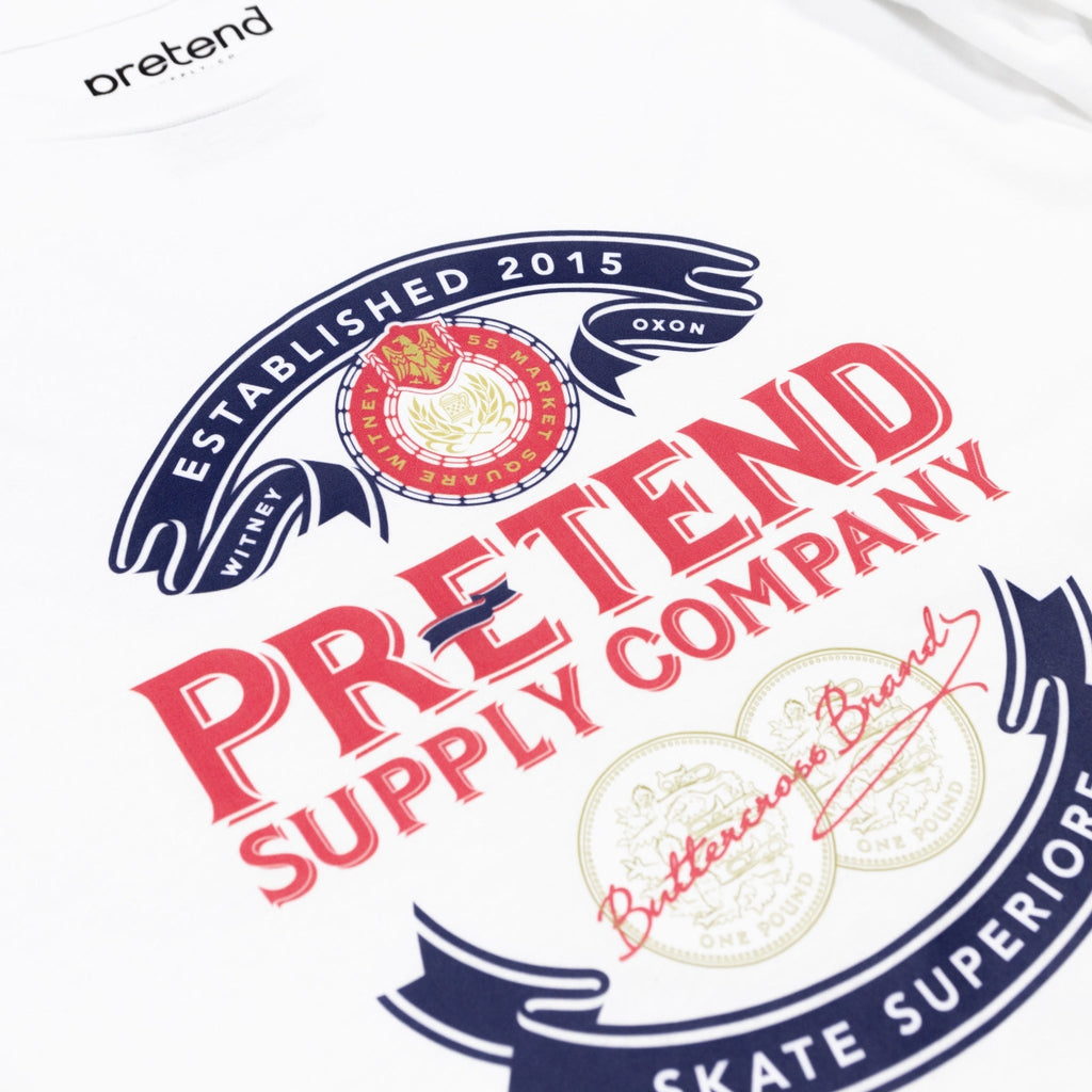 Pretend Superiore Longsleeve T-Shirt - White - Pretend Supply Co.