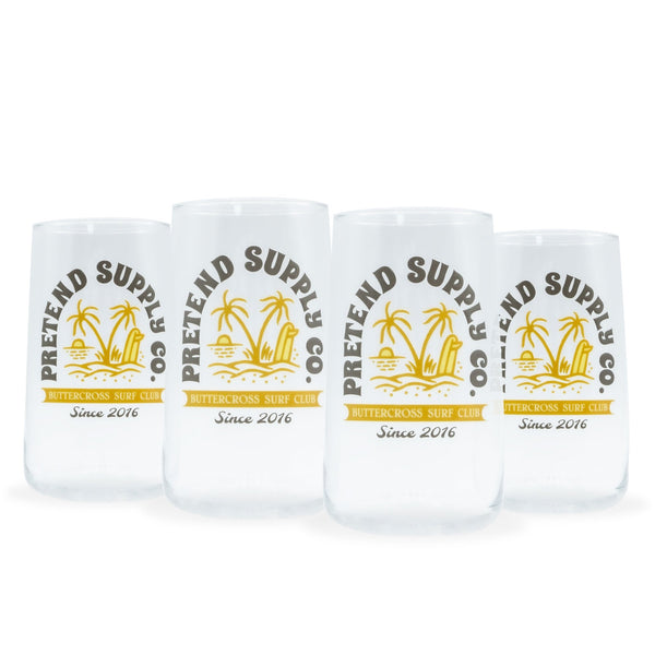 Pretend Supply Co. Surf Club Glass Set - 520ml x 4 - Pretend Supply Co.