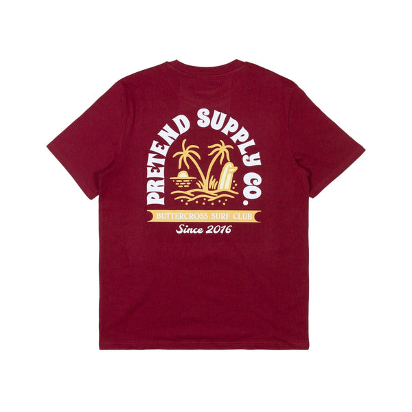 Pretend Surf Club 2.0 T - Shirt - Burgundy - Pretend Supply Co.