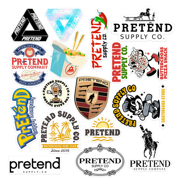 Pretend 'Logos' Sticker Pack - 16 Stickers