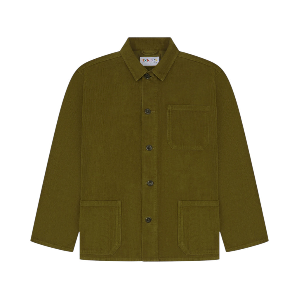 Uskees 3001 Cord Buttoned Overshirt Jacket - Woodland Green - Pretend Supply Co.