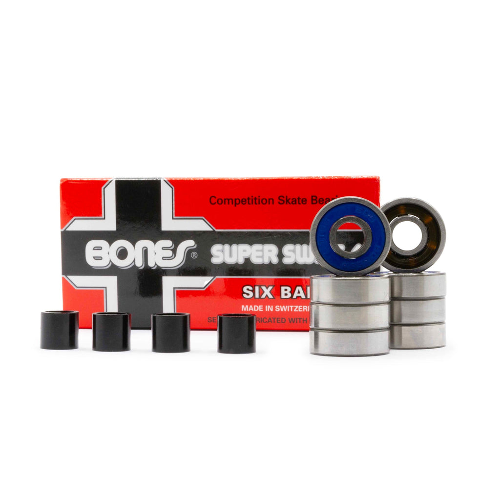 Bones Swiss 6-Ball Skateboard Bearings 8 Pack - Pretend Supply Co.