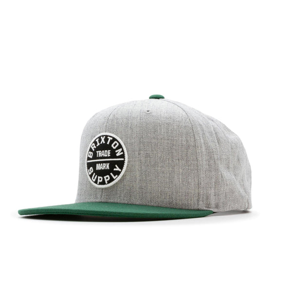 Brixton Oath III Snapback Cap - Heather Grey/Spruce - Pretend Supply Co.