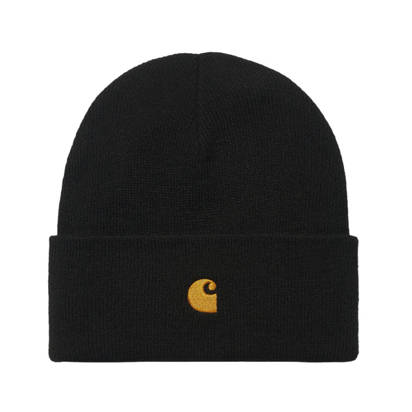 Carhartt WIP Chase Beanie - Black/Gold - Pretend Supply Co.