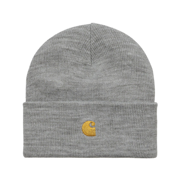 Carhartt WIP Chase Beanie - Grey Heather/Gold - Pretend Supply Co.