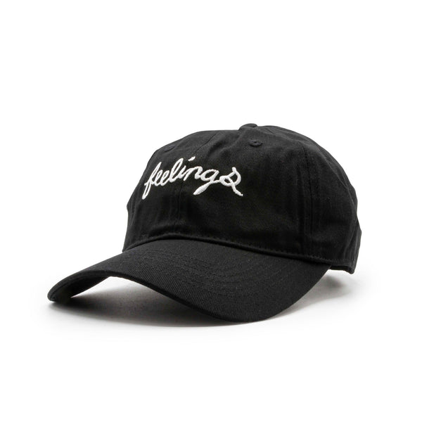 Feelings Logo 6 Panel Cap - Black - Pretend Supply Co.