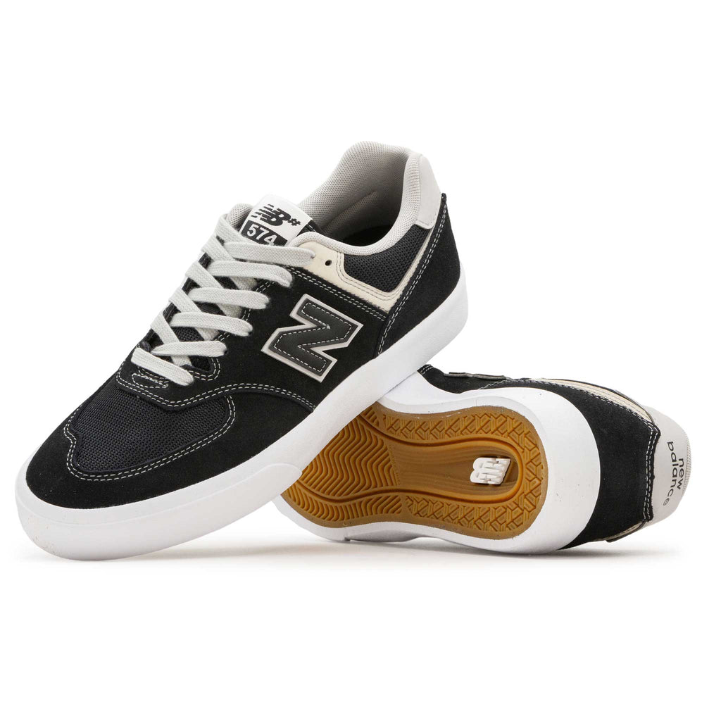 New Balance NM574 Vulc Shoes - Black/Grey - Pretend Supply Co.