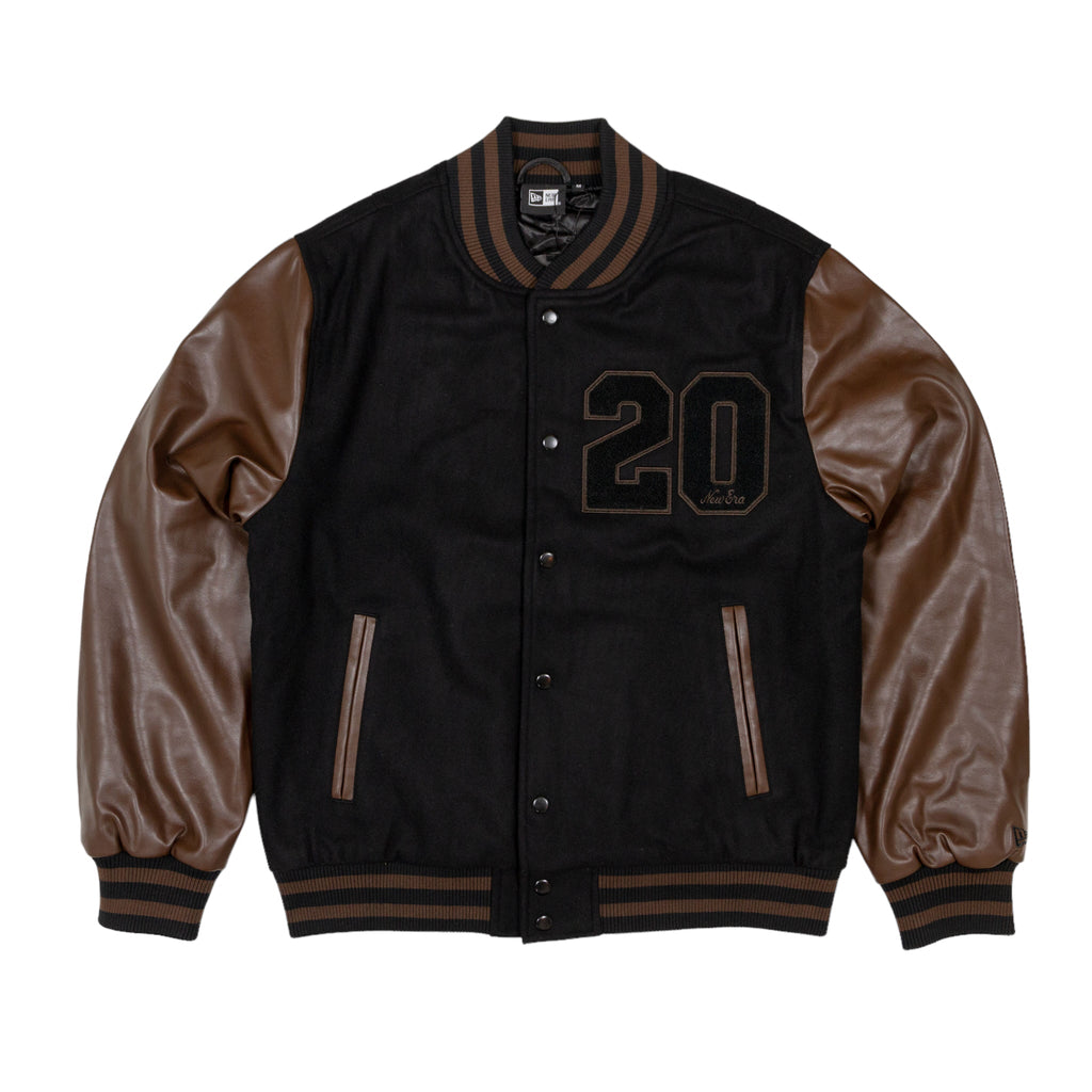 New Era Varsity Jacket Jacket - Brown/Black - Pretend Supply Co.
