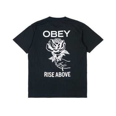 Obey Rise Above Rose T-Shirt - Pigment Vintage Black - Pretend Supply Co.