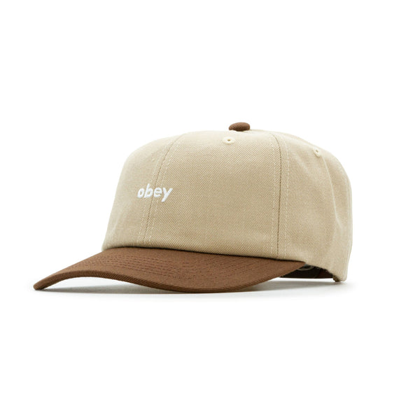 Obey Shade 6 Panel Strapback Cap - Khaki/Brown - Pretend Supply Co.