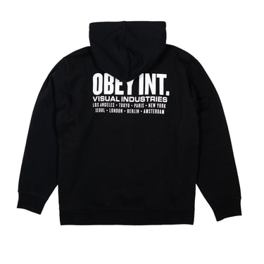 Obey Visual Industries Hooded Sweatshirt - Black - Pretend Supply Co.