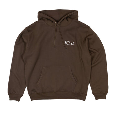 Polar Dave Stroke Logo Hooded Sweatshirt - Chocolate - Pretend Supply Co.