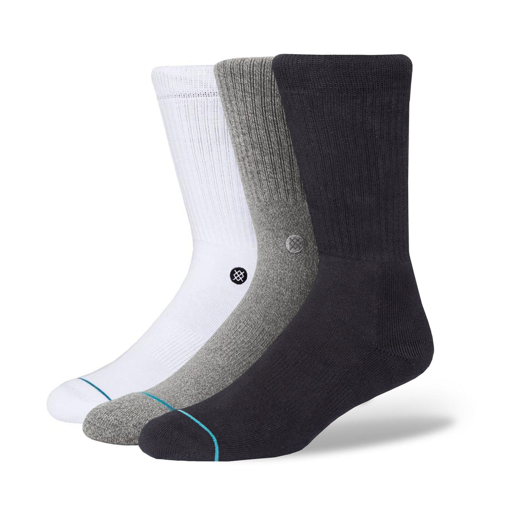 Stance Icon Socks 3 PACK - Black/White/Grey - Pretend Supply Co.