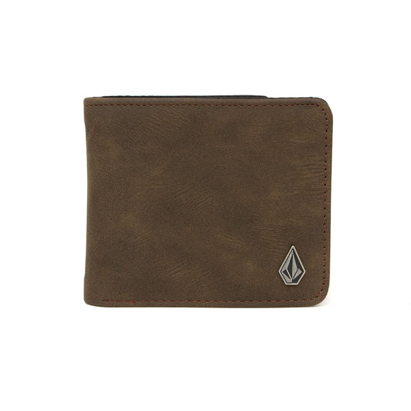 Volcom Slim Stone PU Wallet - Brown - Pretend Supply Co.